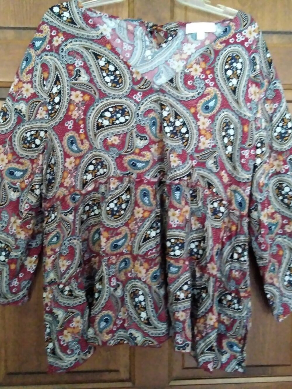 Suzanne Betro Weekend Womens Top 2X Paisley Floral